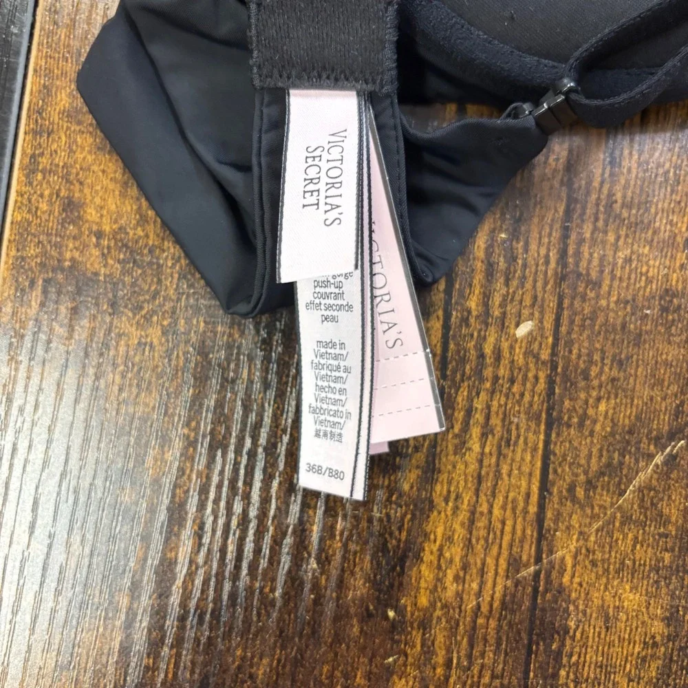 NEW Victorias Secret T-Shirt Collection Push-Up Bra Black‎ 36B Underwire